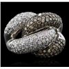 Image 2 : 14KT White Gold 4.98ctw Diamond Ring
