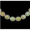 Image 1 : 48.17ctw Opal and Diamond Necklace -  14KT Yellow Gold