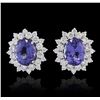 Image 2 : 14KT White Gold 5.82ctw Tanzanite and Diamond Earrings