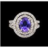Image 3 : 14KT White Gold 1.82ct Tanzanite and Diamond Ring