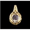 Image 2 : 14KT Yellow Gold 6.16ct Kunzite and Diamond Pendant