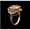 Image 3 : 10.80ct Morganite and Diamond Ring - 14KT Rose Gold