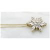 Image 2 : 0.75ctw Diamond Snowflake Pendant With Chain - 14KT Yellow Gold