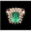 Image 1 : 3.66ct Emerald and Diamond Ring - 14KT Rose Gold