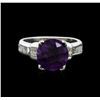 Image 2 : 18KT White Gold 3.00ct Amethyst and Diamond Ring