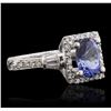 Image 1 : 14KT White Gold 2.05ct Tanzanite and Diamond Ring