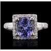 Image 2 : 14KT White Gold 2.05ct Tanzanite and Diamond Ring