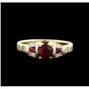 Image 2 : 14KT Yellow Gold 0.63ctw Ruby and Diamond Ring