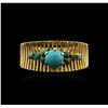 Image 2 : 18KT Yellow Gold 1.00ctw Turquoise Ring