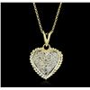 Image 2 : 14KT Yellow Gold 0.50ctw Diamond Pendant With Chain