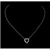 Image 2 : 14KT White Gold 0.52ctw Diamond Heart Pendant With Chain