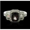 Image 2 : 14KT White Gold 1.96ct Spinel and Diamond Ring