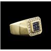 Image 1 : 0.84ctw Blue Sapphire and Diamond Ring - 14KT Yellow Gold