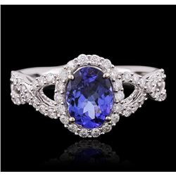 14KT White Gold 1.31ct Tanzanite and Diamond Ring