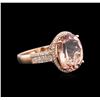 Image 1 : 14KT Rose Gold 6.89ct Morganite and Diamond Ring