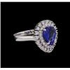 Image 1 : 2.10ct Tanzanite and Diamond Ring - 14KT White Gold