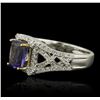 Image 2 : 14KT Two-Tone Gold 4.35ct Tanzanite and Diamond Ring