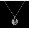 Image 2 : 14KT White Gold 1.63ctw Diamond Pendant With Chain