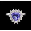 Image 2 : 2.01ct Tanzanite and Diamond Ring - 14KT White Gold