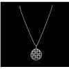 Image 4 : 14KT White Gold 0.52ctw Diamond Pendant With Chain