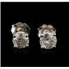 Image 1 : 14KT White Gold 1.04ctw Diamond Stud Earrings