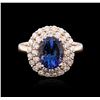 Image 2 : 14KT Rose Gold 2.93ct Tanzanite and Diamond Ring