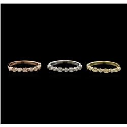 0.54ctw Diamond Ring Set of 3 - 14KT Tri Color Gold