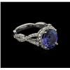 Image 1 : 3.03ct Tanzanite and Diamond Ring - 14KT White Gold