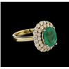 Image 1 : 2.63ct Emerald and Diamond Ring - 14KT Yellow Gold