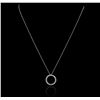 Image 2 : 10KT White Gold 0.35ctw Diamond Pendant With Chain