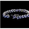 Image 3 : 14KT White Gold 9.46ctw Tanzanite and Diamond Bracelet