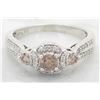 Image 1 : 0.66ctw Brown Diamond Ring - 14KT White Gold