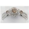 Image 2 : 0.66ctw Brown Diamond Ring - 14KT White Gold