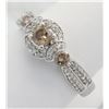 Image 3 : 0.66ctw Brown Diamond Ring - 14KT White Gold