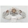 Image 5 : 0.66ctw Brown Diamond Ring - 14KT White Gold