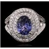 Image 2 : 14KT White Gold 2.46ct Tanzanite and Diamond Ring