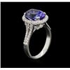 Image 3 : 4.65ct Tanzanite and Diamond Ring - 14KT White Gold