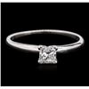 Image 2 : 14KT White Gold 0.40ct Princess Cut Diamond Solitaire Ring