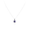 Image 2 : 14KT White Gold 2.70ct Tanzanite and Diamond Pendant With Chain