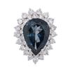 Image 2 : 14KT White Gold 12.42ct Topaz and Diamond Ring