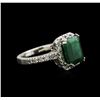 Image 2 : 3.45ct Emerald and Diamond Ring - 14KT White Gold