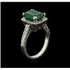 Image 3 : 3.45ct Emerald and Diamond Ring - 14KT White Gold