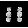 Image 1 : 1.84ctw Diamond Earrings - 18KT White Gold
