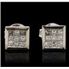 Image 1 : 14KT White Gold 0.73ctw Diamond Earrings