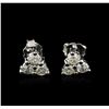 Image 1 : 14KT White Gold 0.80ctw Diamond Earrings