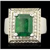 Image 2 : 14KT White Gold 3.02ct Emerald and Diamond Ring