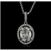Image 1 : 18KT White Gold 1.37ctw Diamond Pendant With Chain