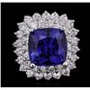 Image 3 : 14KT White Gold GIA Certified 8.39ct Tanzanite and Diamond Ring