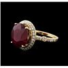 Image 1 : 14KT Yellow Gold 8.59ct Ruby and Diamond Ring