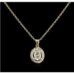 1.23ctw Diamond Pendant With Chain - 14KT White Gold